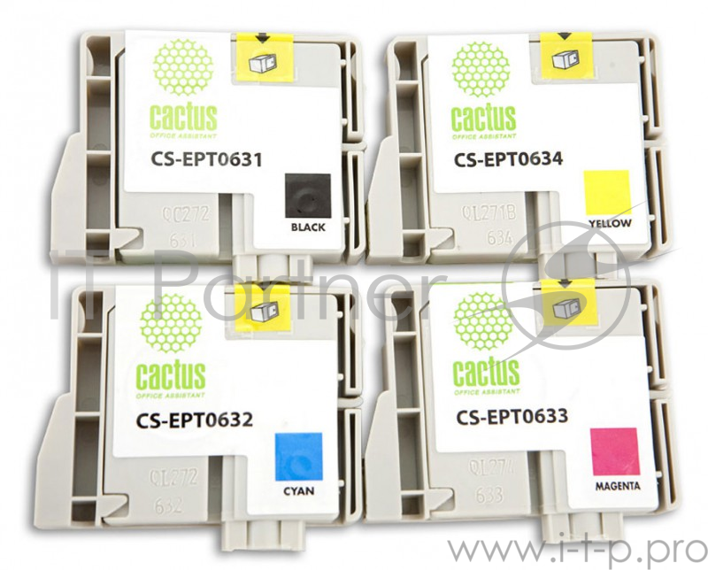 Картридж струйный Cactus CS-EPT0635 черный/голубой/пурпурный/желтый набор карт. для Epson Stylus C67