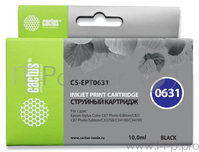 Картридж струйный Cactus CS-EPT0631 черный для Epson Stylus C67/C87/CX3700/CX4100/CX4700 (10мл)