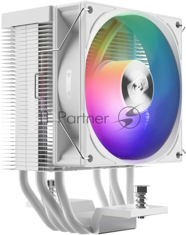 Вентилятор PCCooler Кулер PCCooler R400 ARGB WH S115X/1200/1700/AM4/AM5 (TDP 180W, 90mm ARGB Fan, 4 тепловые трубки 6мм, 650-2200RPM, 28,3dBa)