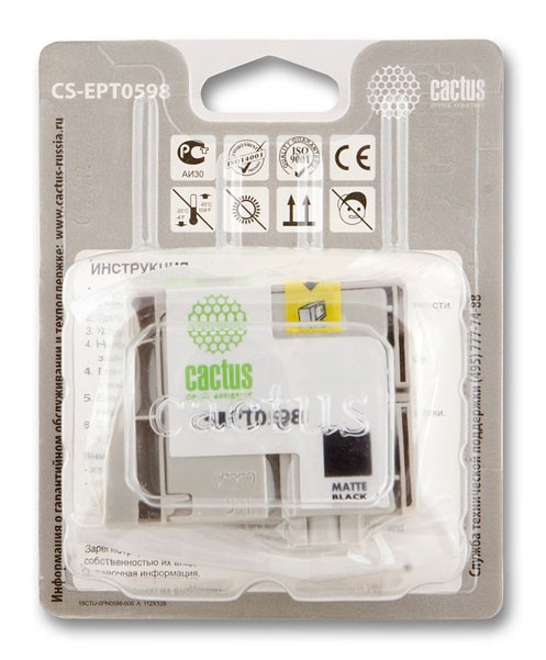 Картридж струйный Cactus CS-EPT0598 черный матовый для Epson Stylus Photo R2400 (14.8мл)