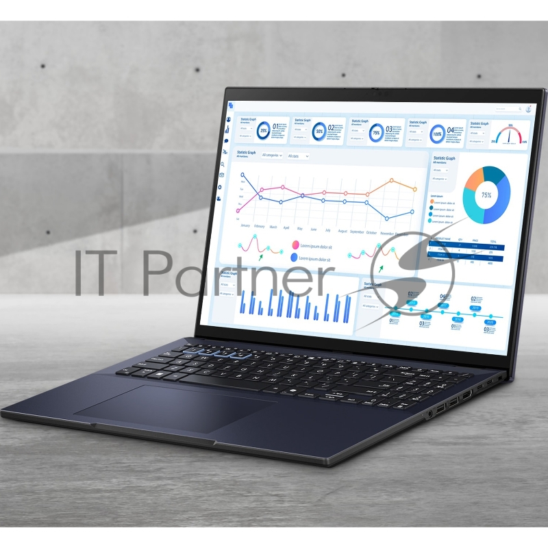 Ноутбук/ ASUS B3604CVA-Q90156X 16(1920x1200 (матовый) WVA)/Intel Core i7 1355U(1.7Ghz)/16384Mb/1024PCIS Iris Xe Graphics/Cam/BT/WiFi/63WHr/war 1y/1.9kg/Star Black/Win11Pro