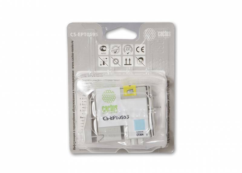 Картридж струйный Cactus CS-EPT0595 светло-голубой для Epson Stylus Photo R2400 (14.8мл)