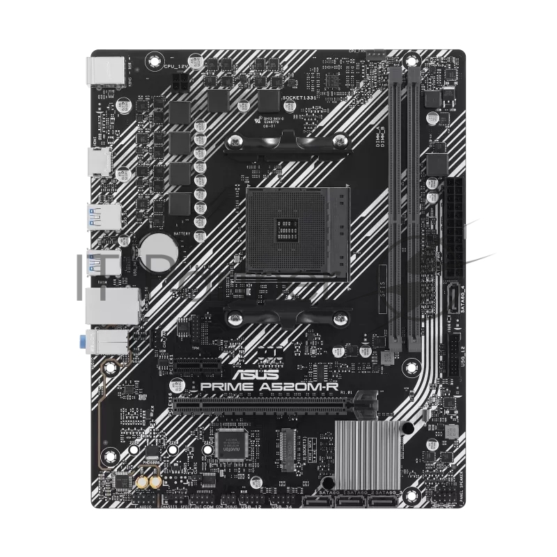 Материнская плата ASUS PRIME A520M-R, AM4, AMD A520, 2xDDR4, 4xSATA, 1xM.2, 1xPCI-E 3.0 x16, 1xPCI-E x1, 1xHDMI, 1x 1Gb LAN, 2xUSB-A 2.0, 4xUSB-A 3.2 Gen 1, 3x3.5 мм, 7.1, Micro-ATX