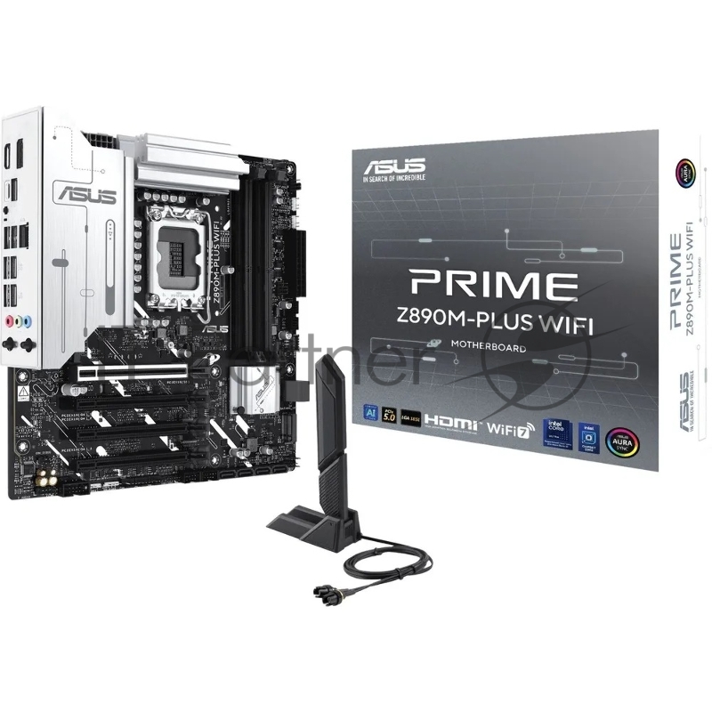 Материнская плата/ MB ASUS INTEL Z890 s1851, 4xDDR5(192GB), 1xPCIe 5.0x16, 3xPCIe 4.0x16, 1xLAN (2.5GbE), Wi-Fi, BT, 6xSATA 6Gb/s, 3xM.2, 1xUSB-C, 7xUSB 3.2, mATX, 90MB1J80-M0EAY0