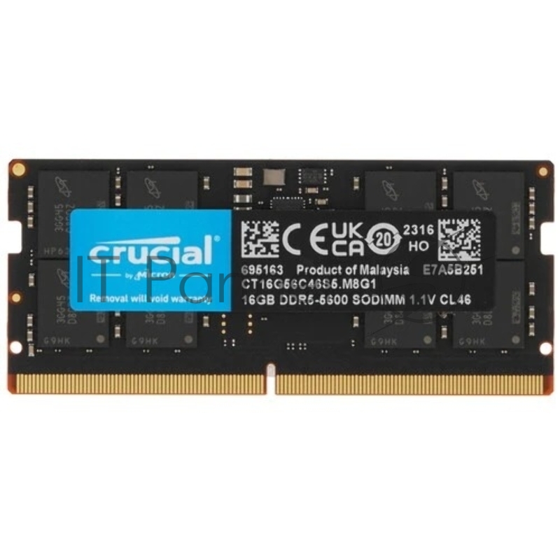 Модуль памяти Crucial 16GB 5600МГц DDR5, SO-DIMM CL40