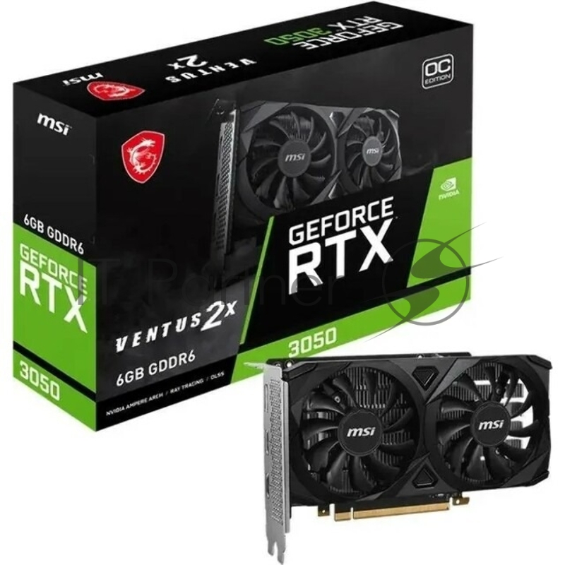 Видеокарта MSI NVIDIA GeForce RTX 3050 VENTUS 2X E 6G OC 6GB, GDDR6/96-bit, PCIe 4.0, 2xHDMI 2.1, 1xDP, 2.1-slot