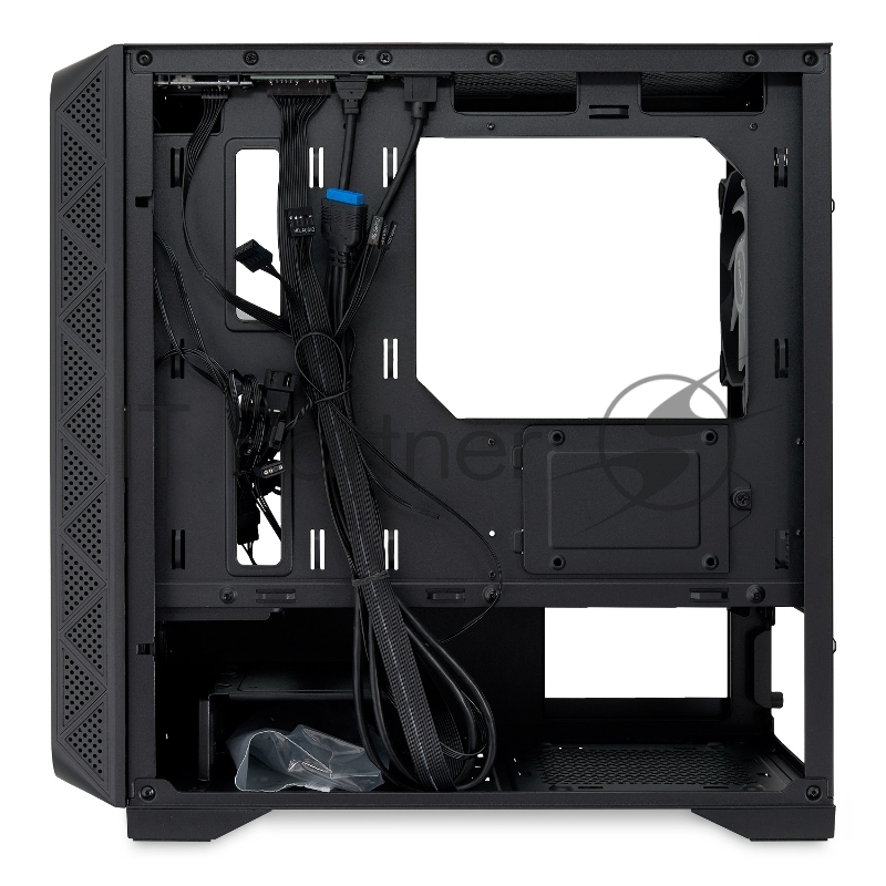 Корпус без блока питания/ HSPD M321, Mesh Mini-tower, Black, slide TG, 0.45 SPCC, 2x140mm ARGB+1x120mm ARGB mATX, mITX 160/340/184mm 2x2.5, 2x3.5, 4xPCI 2xUSB-A 3.0, 1xUSB-A 1.0 390x200x385mm