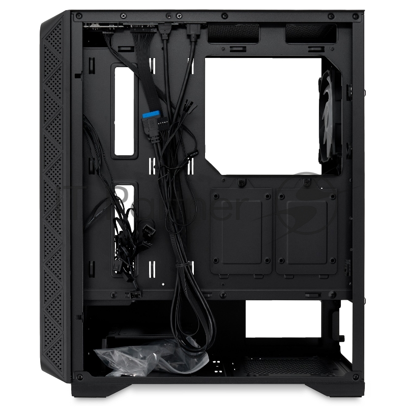 Корпус без блока питания/ HSPD M521, Mesh Mid Tower, Black, slide TG, 0.45 SPCC, 4x120mm ARGB ATX, mATX, mITX 160/330/184mm 2x2.5, -, 7xPCI 2xUSB-A 3.0, 1xUSB-A 1.0 390x200x449mm