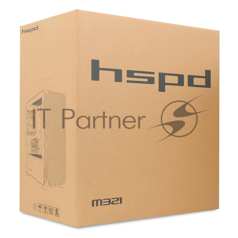 Корпус без блока питания/ HSPD M520, Mesh Mid Tower, Black, slide TG, 0.45 SPCC, 4x120mm ARGB ATX, mATX, mITX 160/330/184mm 2x2.5, -, 7xPCI 2xUSB-A 3.0, 1xUSB-A 1.0 390x200x449mm