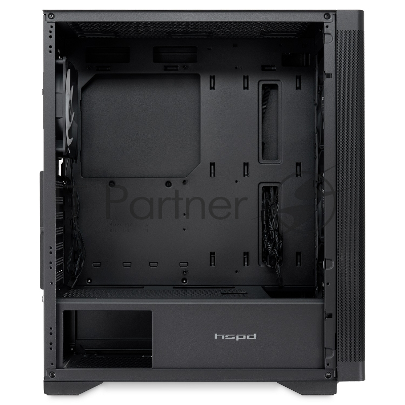Корпус без блока питания/ HSPD M520, Mesh Mid Tower, Black, slide TG, 0.45 SPCC, 4x120mm ARGB ATX, mATX, mITX 160/330/184mm 2x2.5, -, 7xPCI 2xUSB-A 3.0, 1xUSB-A 1.0 390x200x449mm