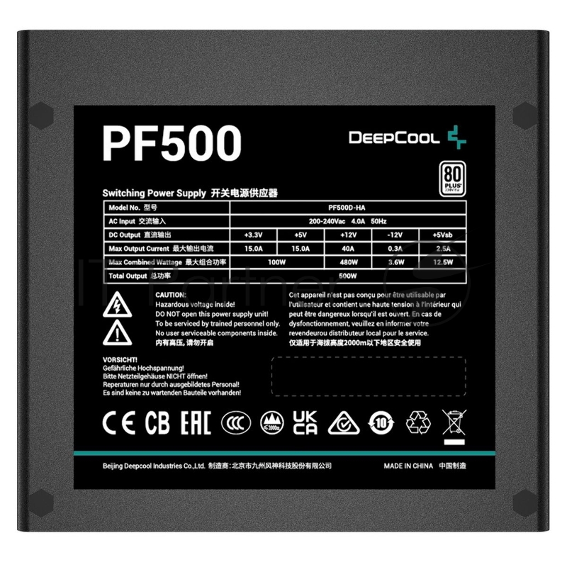 Блок питания Deepcool PF500 (R-PF500D-HA0B-WDEU)