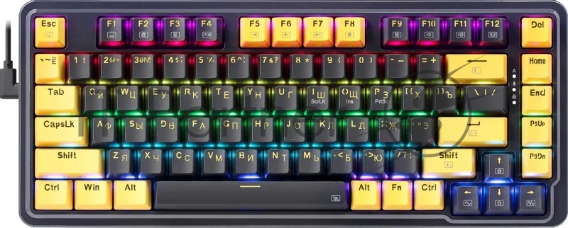 Defender Механическая клавиатура Elf RU,RGB,фиолет-желтый,гаскет_5