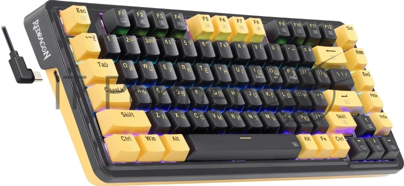 Defender Механическая клавиатура Elf RU,RGB,фиолет-желтый,гаскет_5