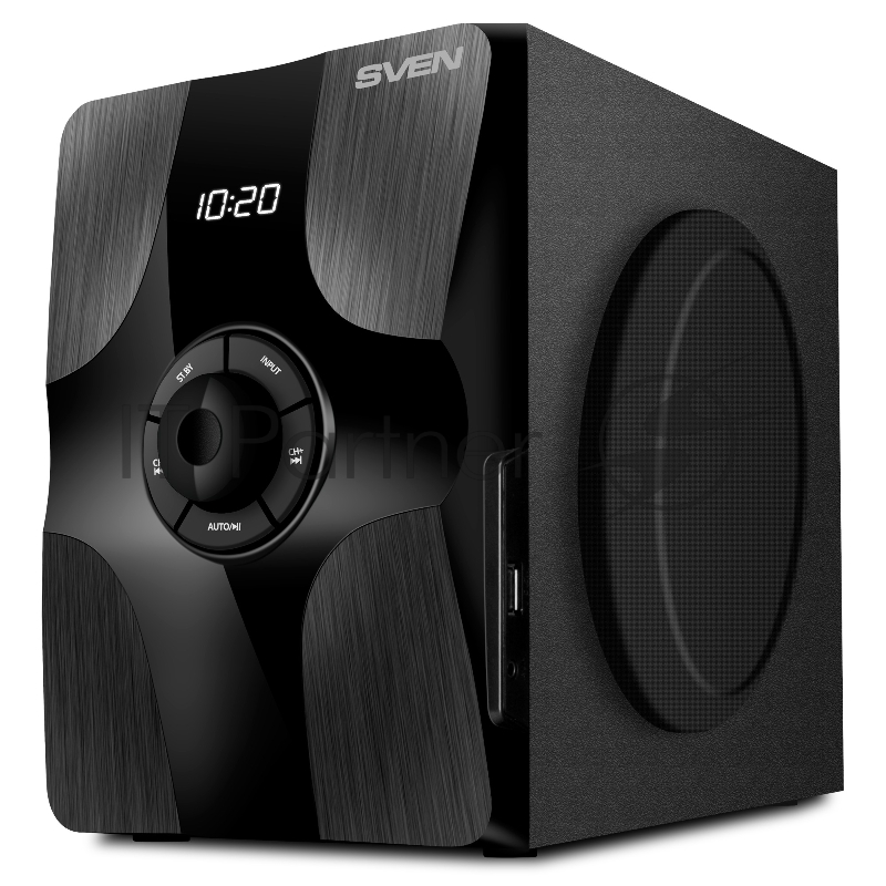 Колонки SVEN MS-315 2.1 чёрные (2x13W + 20W, Bluetooth, ПДУ, USB flash, LED-дисплей, FM-радио)