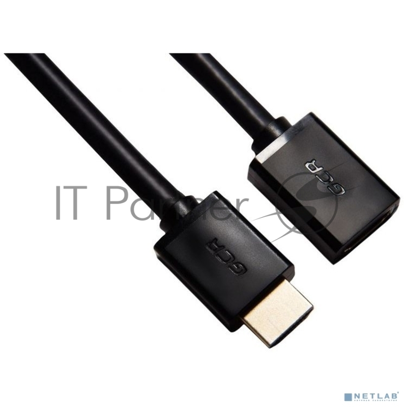 Удлинитель Greenconnect 3.0m v2.0 HDMI-HDMI черный, OD7.3mm, 28/28 AWG, позолоченные контакты, Ethernet 18.0 Гбит/с, 19M / 19F, (GCR-HMFR6-BB3S-3m), тройной экран