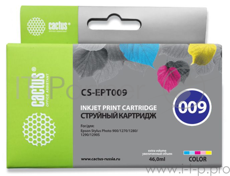 Картридж струйный Cactus CS-EPT009 многоцветный для Epson Stylus Photo 1270/1290 (46мл)