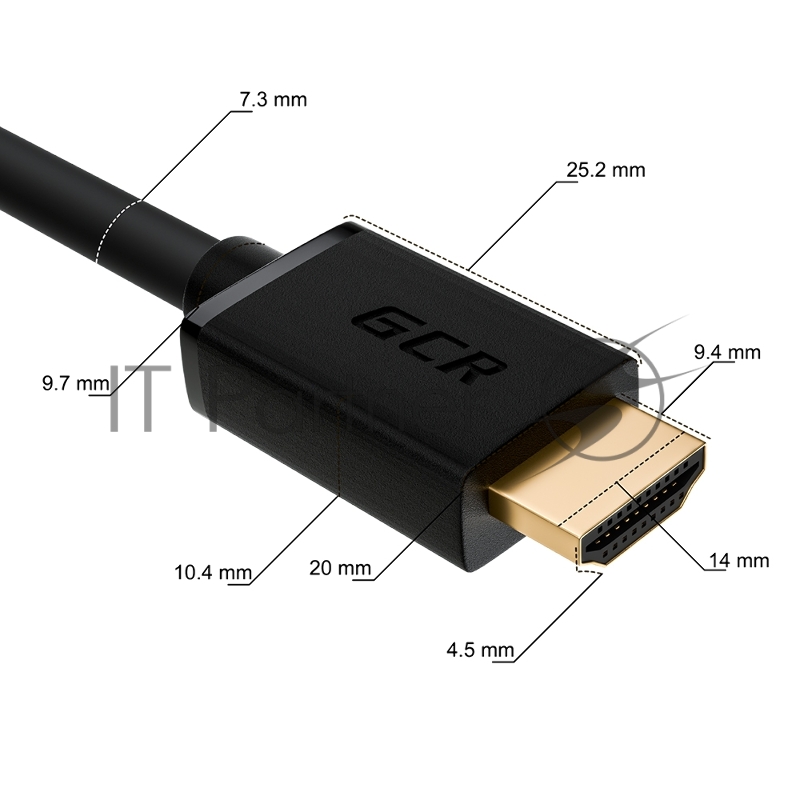 GCR Кабель синхронизации 7.0m HDMI 2.0, XLPE, Outdoor, Ultra HD, 4K 60Hz, 18.0 Гбит/с, HDR 4:4:4, 3D, черный, 2 Х экран, армирование, GCR-55269