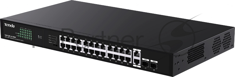 Tenda TEG1128P-24-250W Коммутатор неуправляемый PoE, 26x1 Гбит/с, PoE 24х30 Вт (до 230Вт), SFP 2х1 Гбит/с
