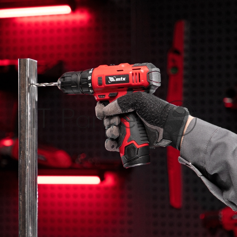 Дрель-шуруповерт аккумуляторная MCDL-12-02P, Li-Ion, 12 В, 2 акк. MTX