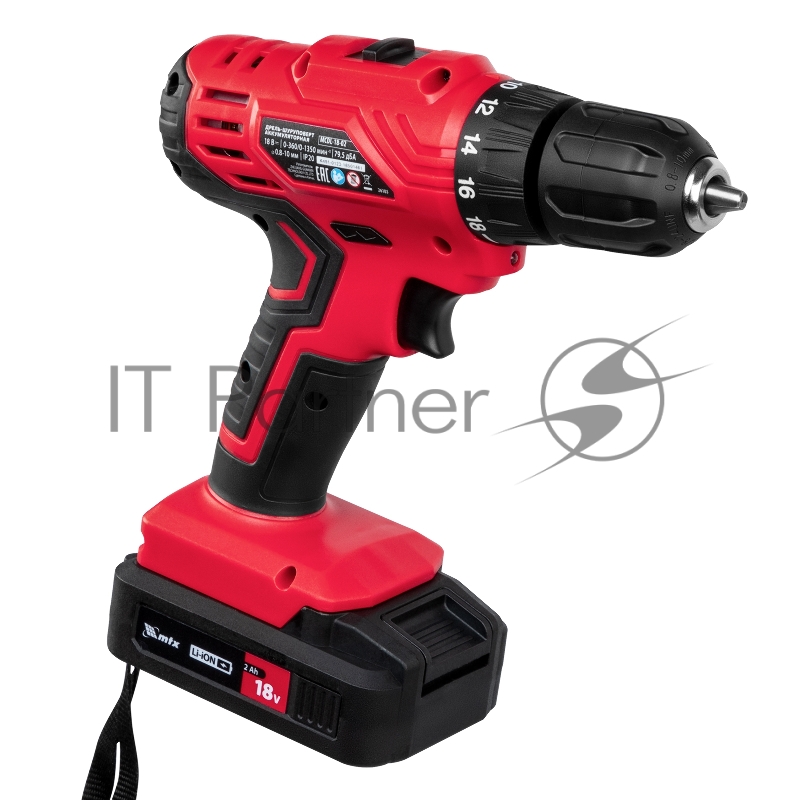 Дрель-шуруповерт аккумуляторная MCDL-18-02, Li-Ion, 18 В, 2 акк. MTX