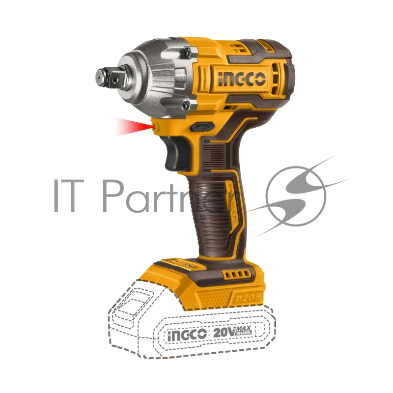 Аккумуляторный бесщеточный ударный гайковерт INGCO CIWLI2038
