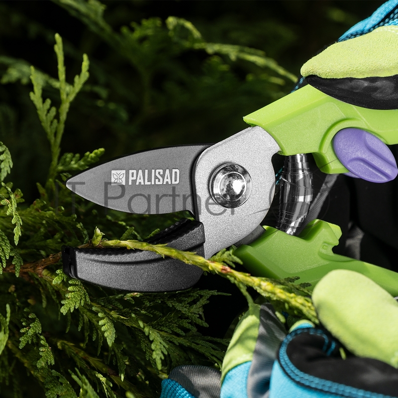 Секатор с наковальней, 190 мм, пластиковые рукоятки Palisad