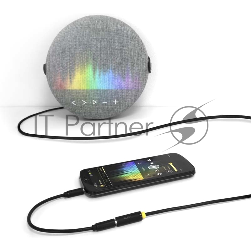 GCR Удлинитель аудио 2.0m jack 3,5mm/jack 3,5mm черный, желтая окантовка, ультрагибкий, M/F, экран, стерео, GCR-50593