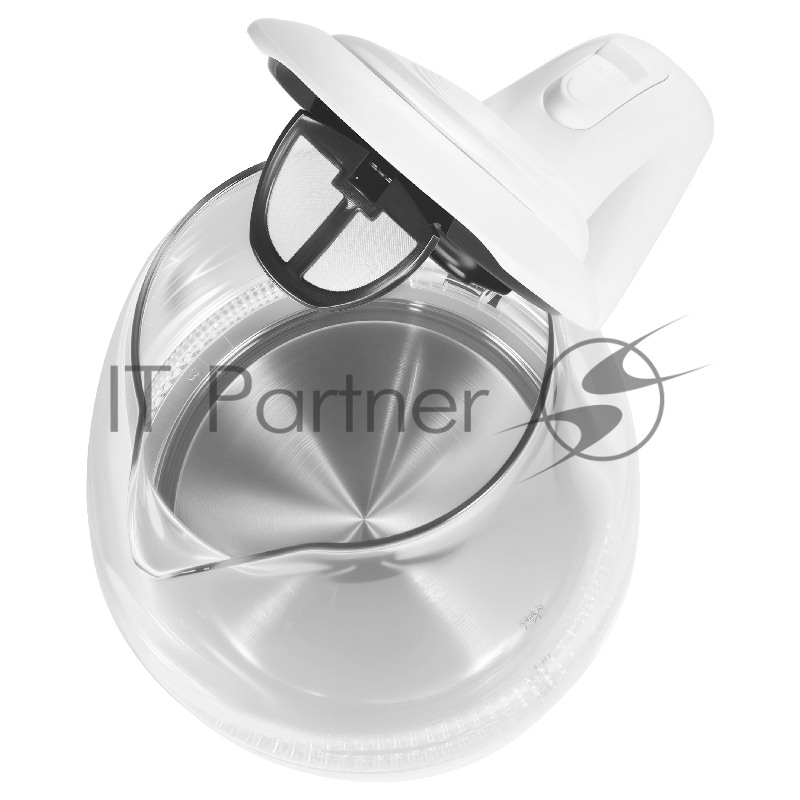 Электрический чайник EVELUX/ Электрический чайник EVELUX, объем 1.7 л, механическое управление, фильтр от накипи, автоотключение, мощность 2200 Вт, светодиодная/звуковая индикация работы, материал: стекло, цвет белый