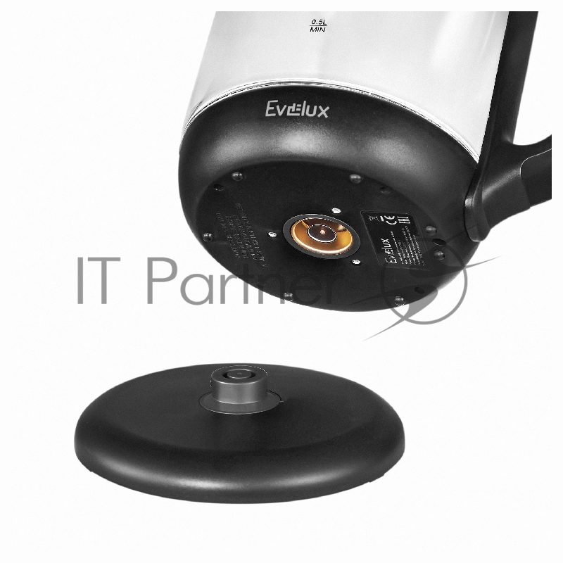 Электрический чайник EVELUX/ Электрический чайник EVELUX, объем 1.7 л, механическое управление, фильтр от накипи, автоотключение, мощность 2200 Вт, светодиодная/звуковая индикация работы, материал: стекло, цвет черный