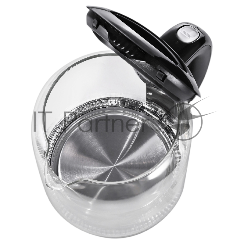 Электрический чайник EVELUX/ Электрический чайник EVELUX, объем 1.7 л, механическое управление, фильтр от накипи, автоотключение, мощность 2200 Вт, светодиодная/звуковая индикация работы, материал: стекло, цвет черный