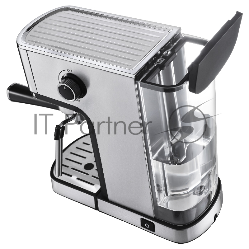 Кофеварка EVELUX/ Кофеварка EVELUX, рожковая, 3 программы, давление 20 бар, подогрев чашек, объем контейнера для воды 1.2 л, приготовление вспененного молока, защита от перегрева, сенсорное управление, цвет нержавеющая сталь