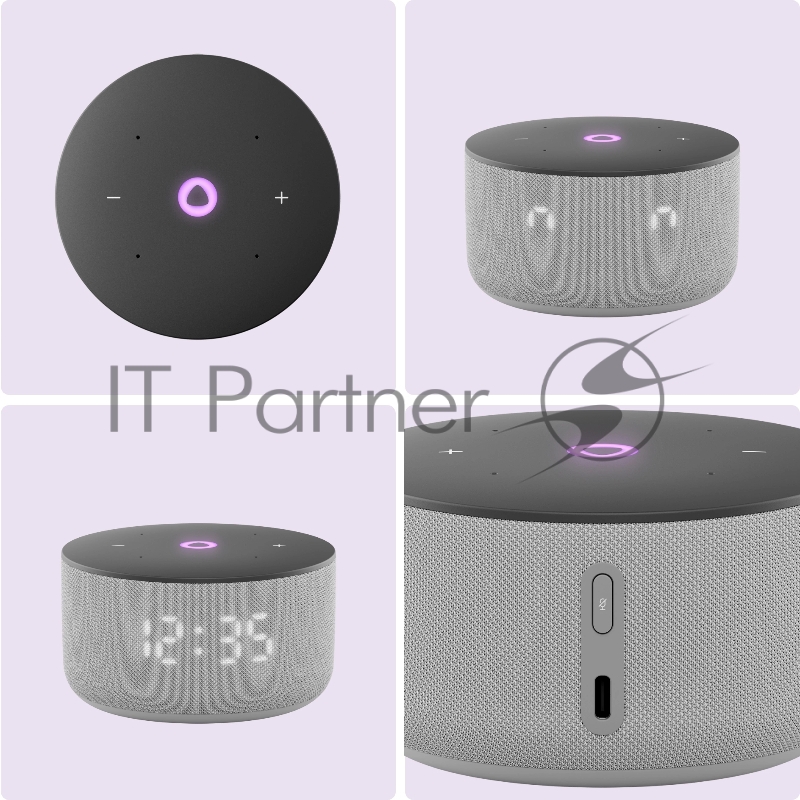 Умная колонка Yandex Станция Мини 3 Алиса серый 12W 1.0 BT/Wi-Fi (YNDX-00027GRY)