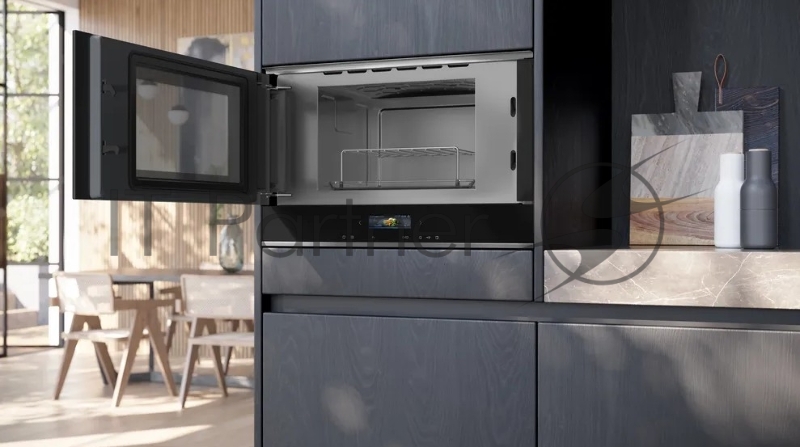 Микроволновая печь встраиваемая Siemens BE732L1B1 черный, 21 л, 900 Вт, переключатели - сенсорное управление