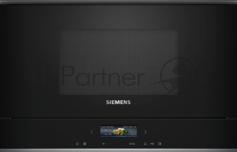 Микроволновая печь встраиваемая Siemens BE732L1B1 черный, 21 л, 900 Вт, переключатели - сенсорное управление