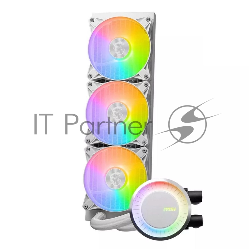 Жидкостная система охлаждения MSI MAG CORELIQUID E360 WHITE 3x ARGB Fan, ARGB Block, Color Box, Pallet packing