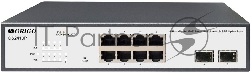 Коммутатор Origo OS2410P/120W OS2410P/120W/A1A 8x1Гбит/с 2SFP 8PoE 120W настраиваемый
