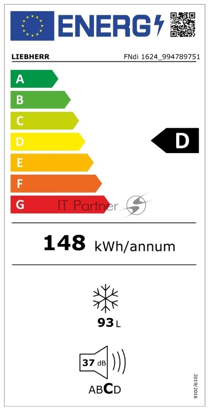 Морозильная камера Liebherr FNdi 1624-20 001, 85x60x60.7, объем 92 л, No Frost