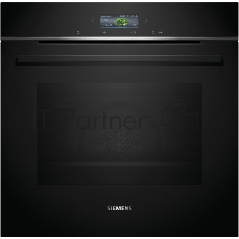Встраиваемый духовой шкаф SIEMENS HB734G1B1 Электрический с конвекцией, объем 71 л, 13 режимов, очистка каталитическая + паровая, направляющие проволочные