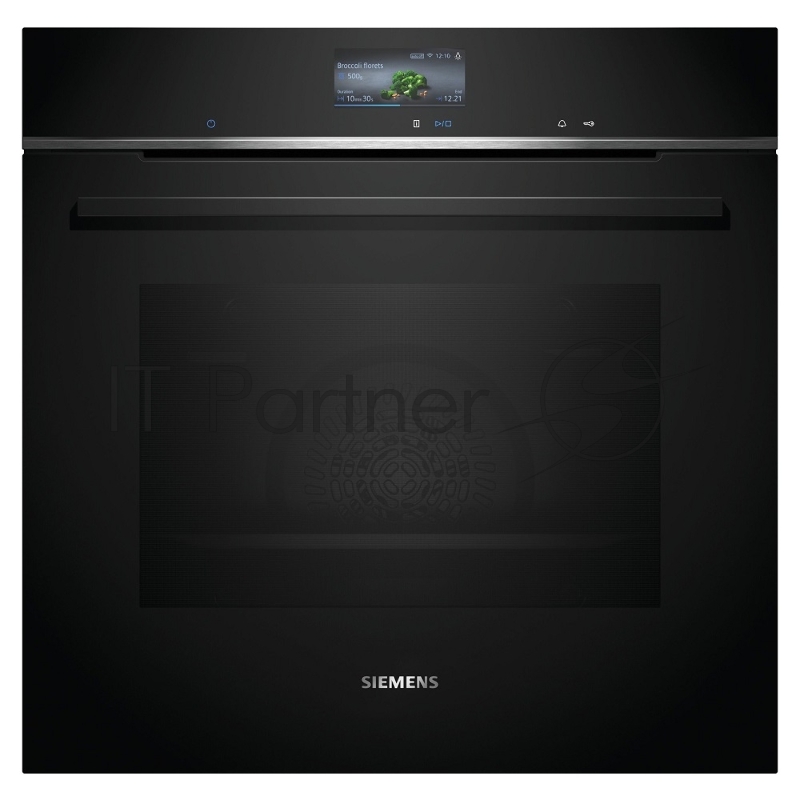 Встраиваемый духовой шкаф SIEMENS HB734G1B1 Электрический с конвекцией, объем 71 л, 13 режимов, очистка каталитическая + паровая, направляющие проволочные