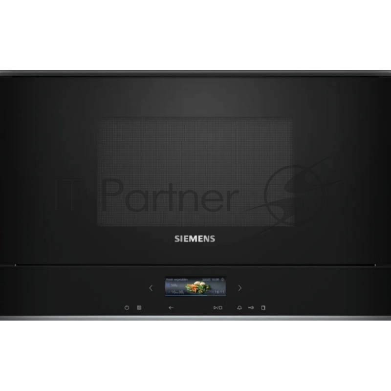 Встраиваемая СВЧ Siemens BF722L1B1, микроволны (соло), объем 21 л, выходная мощность микроволн 900 Вт, управление сенсорное, автоприготовление, авторазмораживание, цвет черный, петли слева