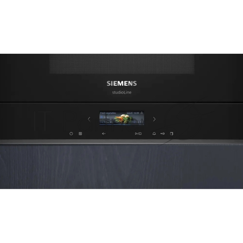 Встраиваемая СВЧ Siemens BF722L1B1, микроволны (соло), объем 21 л, выходная мощность микроволн 900 Вт, управление сенсорное, автоприготовление, авторазмораживание, цвет черный, петли слева