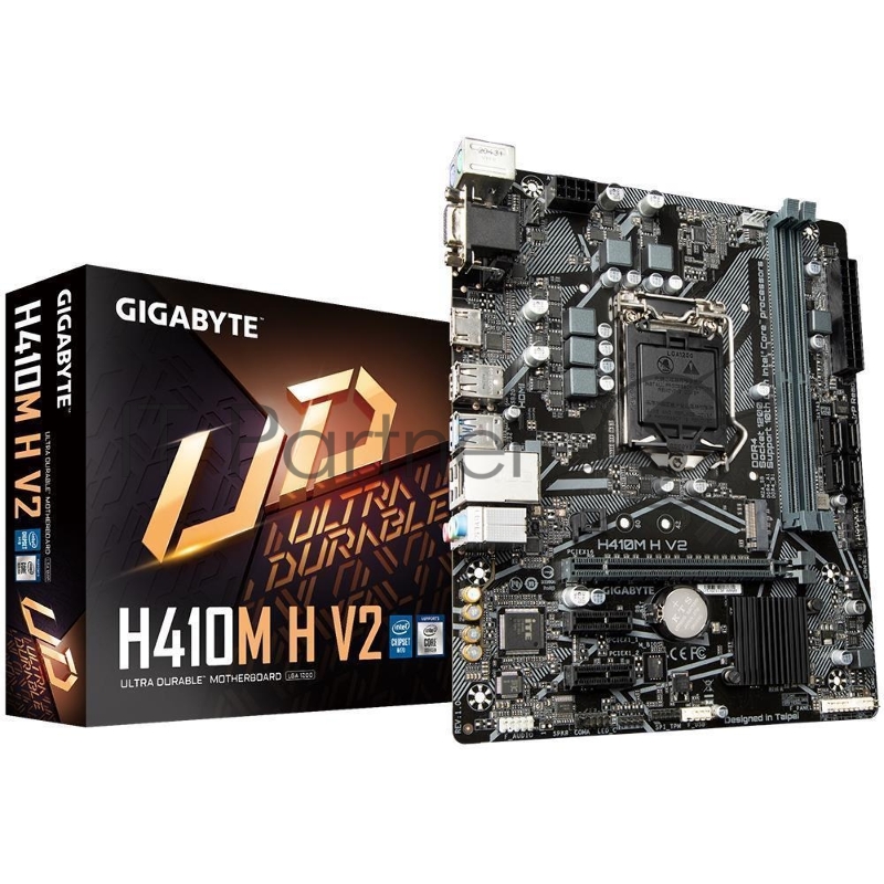 Материнская плата GIGABYTE H410M H V2 (2.0/2.1), LGA 1200, Intel H470, 2xDDR4, 4xSATA, 1xM.2, 1xPCI-E 3.0 x16, 2xPCI-E 3.0 x1, 1xHDMI, 1xVGA, 1x 1Gb LAN, 2xUSB-A 3.2 Gen 1, 4xUSB-A 2.0, 3x3.5 мм, 7.1, Micro ATX
