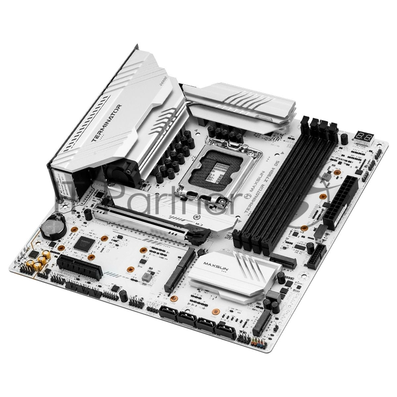 Материнская плата Maxsun MS-Terminator Z790M D5 ICE Z790, LGA1700, 4xDDR5, 1xPCIEx16, 1xPCIEx4, 5xM.2, 1xTypeC(20Gpbs), 2xUSB3.2Gen1, 3xUSB2.0, 1xTypeC, 4xUSB3.2Gen1, 4xUSB2.0, 5xNVMe, 4xSATA3, 2.5G, HDMI+DP, M-ATX