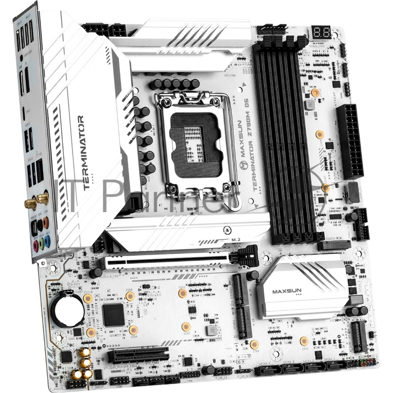 Материнская плата Maxsun MS-Terminator Z790M D5 ICE Z790, LGA1700, 4xDDR5, 1xPCIEx16, 1xPCIEx4, 5xM.2, 1xTypeC(20Gpbs), 2xUSB3.2Gen1, 3xUSB2.0, 1xTypeC, 4xUSB3.2Gen1, 4xUSB2.0, 5xNVMe, 4xSATA3, 2.5G, HDMI+DP, M-ATX