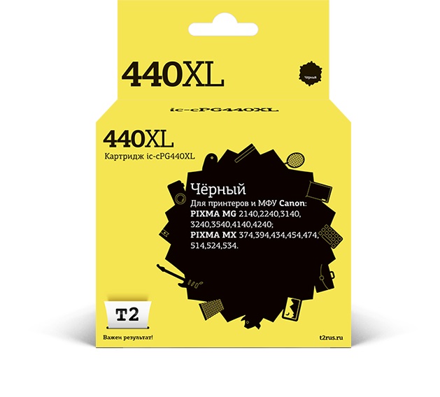 Картридж струйный T2 IC-CPG440XL PG-440 XL черный для Canon MG2140/3140/3540/MX394/434/474
