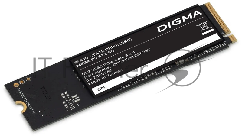 Накопитель SSD Digma PCIe 3.0 x4 512GB DGSM3512GP53T Mega P5 M.2 2280