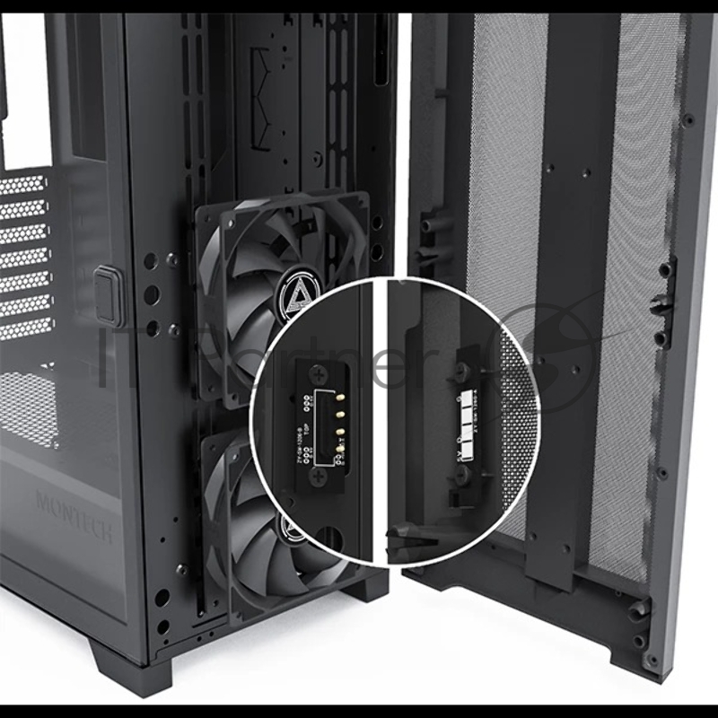 Корпус Montech SKY ONE Lite черный без БП ATX 3x120mm 2xUSB3.0 1xUSB3.1 audio bott PSU