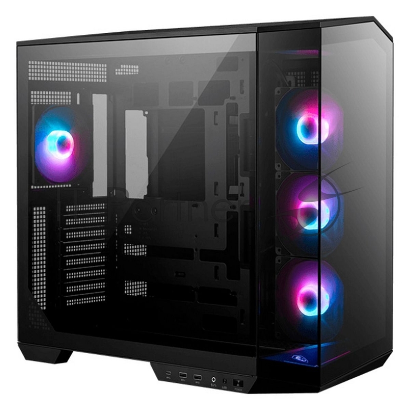 Корпус MSI MAG Pano 100R PZ , Mid Tower, ATX, 2xUSB 3.2 Gen 1, 1xUSB 3.2 Gen2 Type-C, 3x120mm ARGB Reverse Blade Fan, 1x120mm ARGB Fan, ARGB+PWM Control Board,Tempered Glass Window, Brown Box