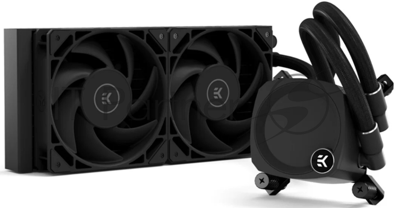 Система охлаждения EKWB EK-Nucleus AIO CR240 Dark (240mm, Black, ARGB/ Fans: 2x120mm, 72CFM, 36dBA, 2300RPM/ Pump height 61.6mm, -dBA, 3100RPM, Rad thickness 27mm/ S: 1700, 1200, 20XX, 115X, AM5, AM4)