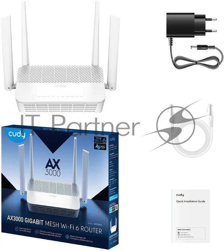 Роутер беспроводной Cudy WR3000S AX3000 10/100/1000BASE-TX